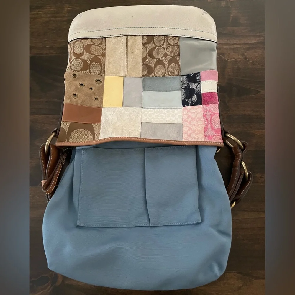 Vintage Coach Patchwork 10018 Multicolor Shoulder Bag - Picture 4 of 9